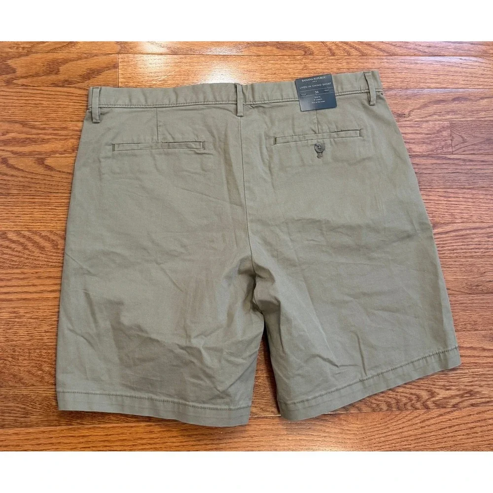 New Banana Republic Chino Shorts Mens 36 Slim Fit Brown Cotton Stretch Casual 9